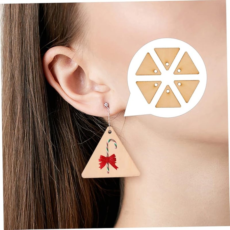 Large Wooden Craft Sticks Triangle Ornaments DIY Wood Slice Decorations - Image 3